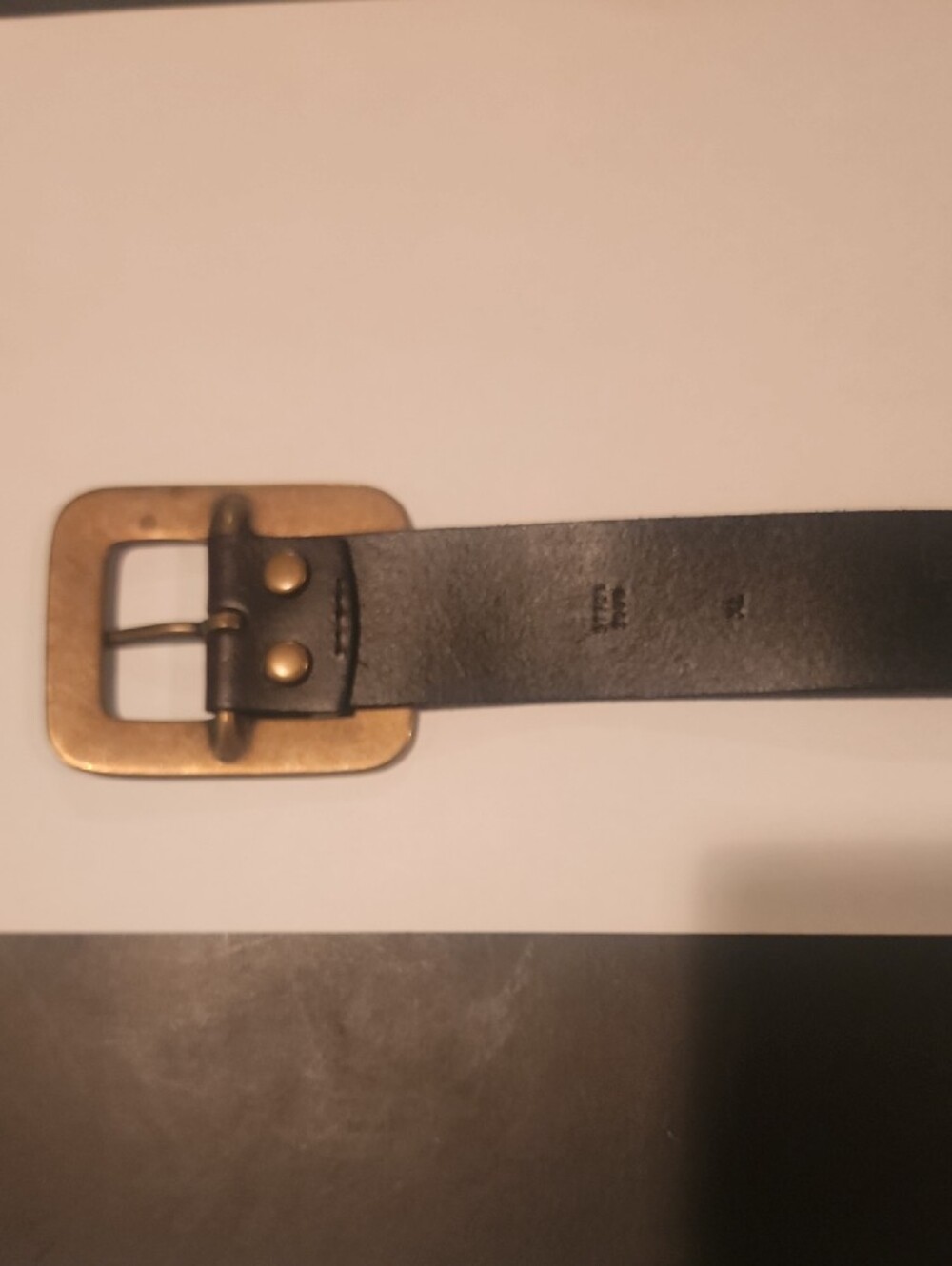 Ralph Lauren Black Leather Belt with Brass Buckle and Studs- vintage - Picture 6 of 11